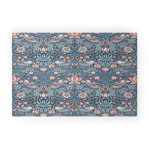 DENY Designs Strawberry Thief Navy Pink Welcome Mat