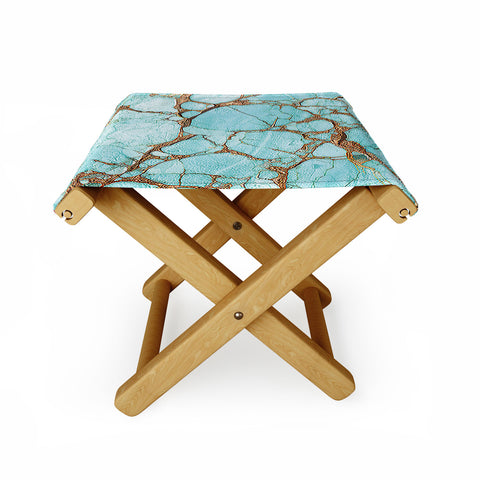DENY Designs Turquoise Texture Folding Stool