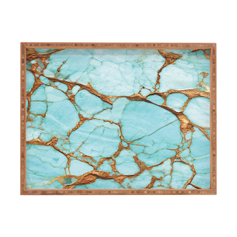 DENY Designs Turquoise Texture Rectangular Tray