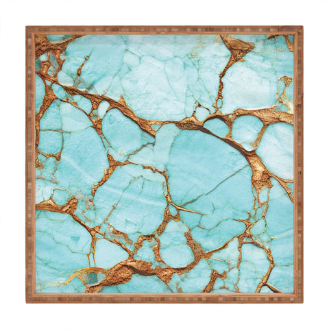 DENY Designs Turquoise Texture Square Tray