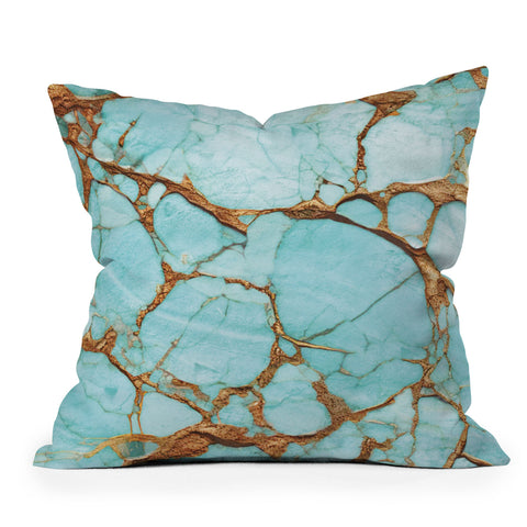 DENY Designs Turquoise Texture Throw Pillow