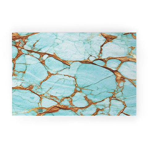 DENY Designs Turquoise Texture Welcome Mat