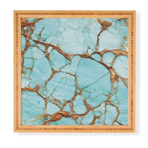 DENY Designs Turquoise Texture Framed Wall Art