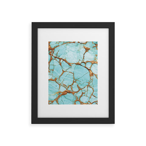 DENY Designs Turquoise Texture Framed Art Print