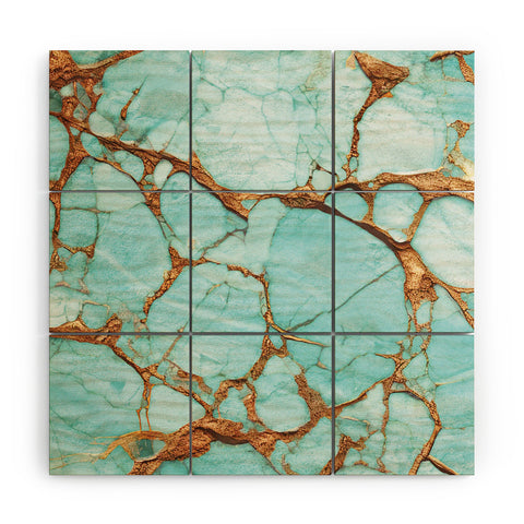 DENY Designs Turquoise Texture Wood Wall Mural