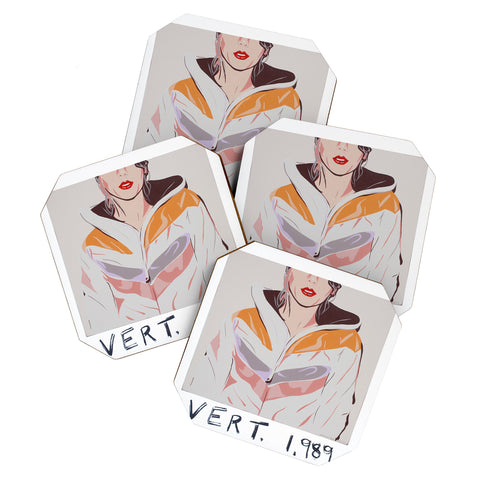 DENY Designs Uptripping 1989 Vertical Feet Coaster Set