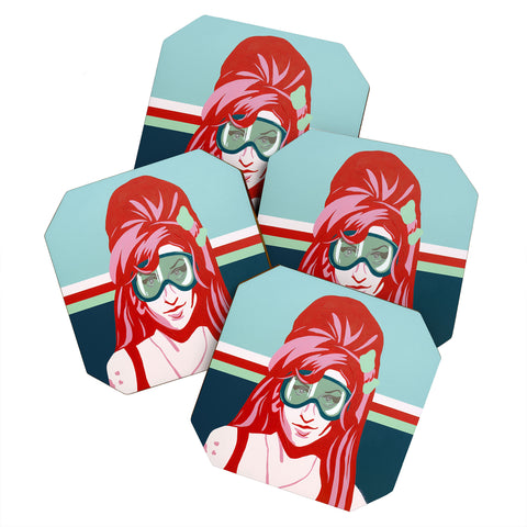 DENY Designs Uptripping Amy Winehouse Coaster Set