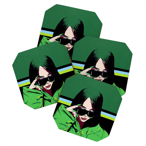 DENY Designs Uptripping Billie Ellish Coaster Set
