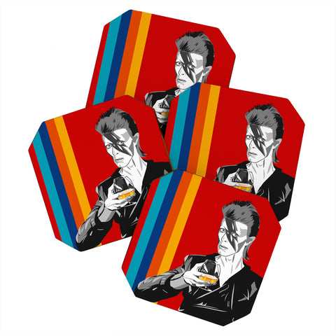 DENY Designs Uptripping David Bowie OML Coaster Set