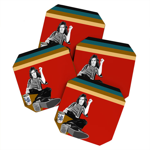 DENY Designs Uptripping Eddie Van Halen OML Coaster Set