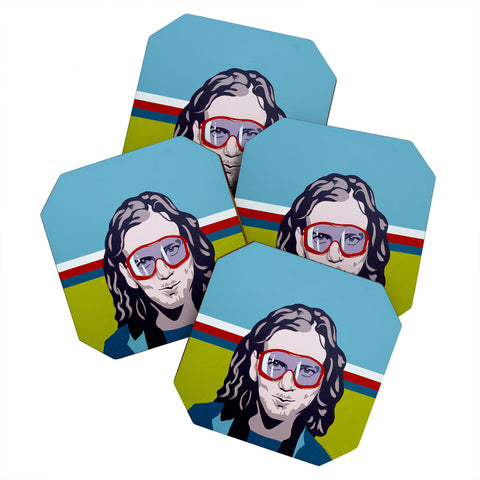DENY Designs Uptripping Eddie Vedder Coaster Set