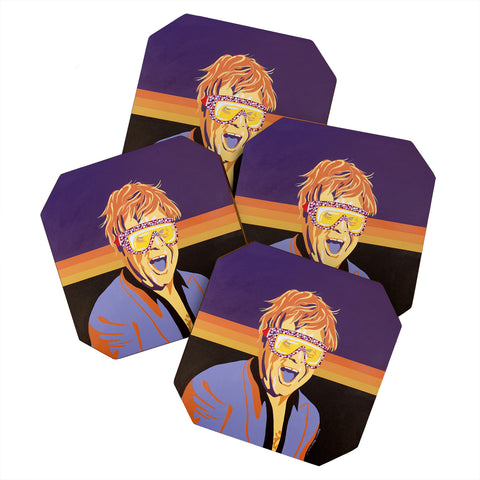 DENY Designs Uptripping Elton John Coaster Set