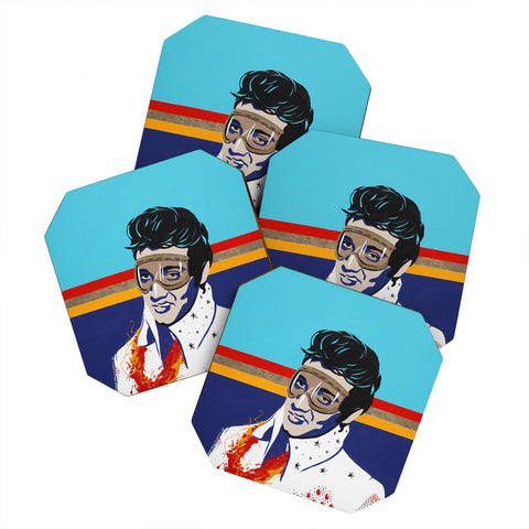 DENY Designs Uptripping Elvis Coaster Set