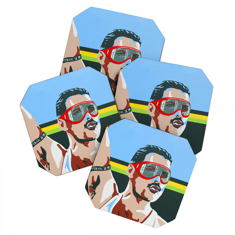 DENY Designs Uptripping Freddie Mercury Coaster Set