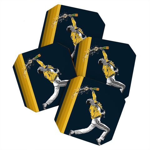 DENY Designs Uptripping Freddie Mercury OML Coaster Set