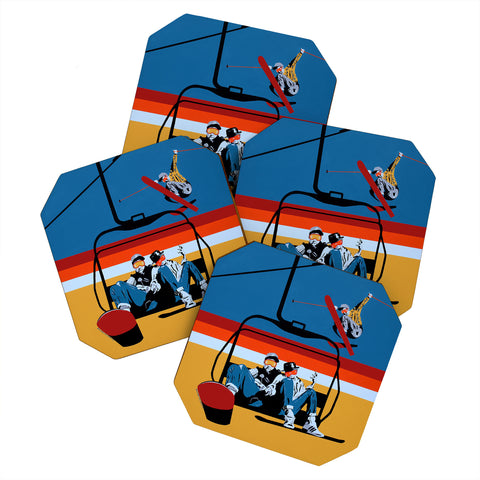 DENY Designs Uptripping Hey Ladies Coaster Set