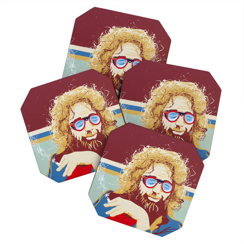 DENY Designs Uptripping Jerry Garcia Coaster Set