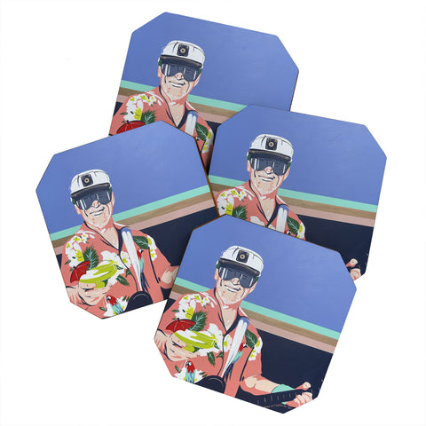 DENY Designs Uptripping Jimmy Buffett Coaster Set