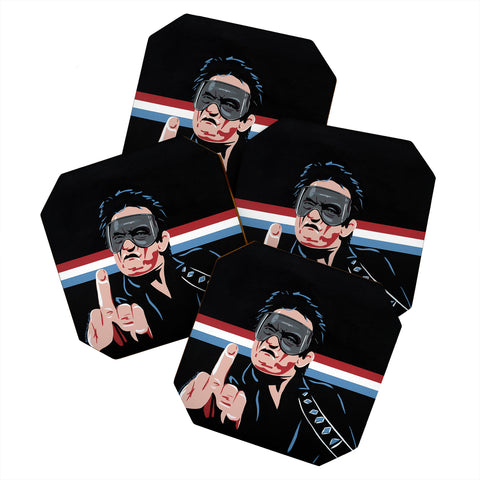 DENY Designs Uptripping Johnny Cash Coaster Set