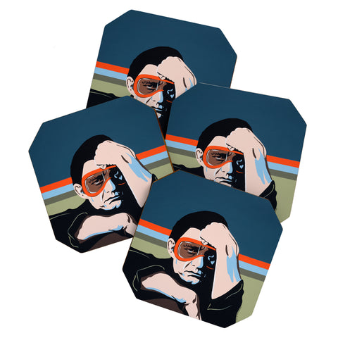 DENY Designs Uptripping Johnny Cash Highwaymen Coaster Set