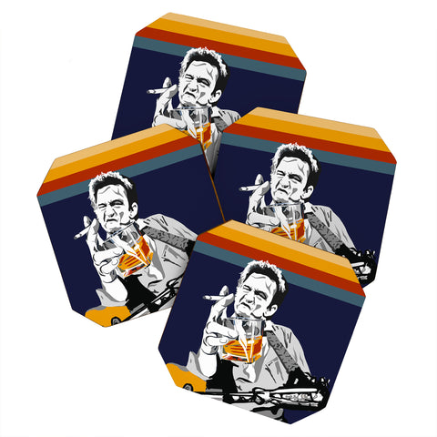 DENY Designs Uptripping Johnny Cash OML Coaster Set
