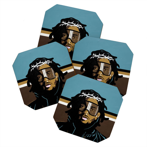 DENY Designs Uptripping Kendrick Lamar Coaster Set