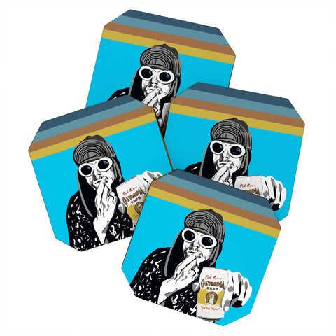 DENY Designs Uptripping Kurt Cobain OML Coaster Set