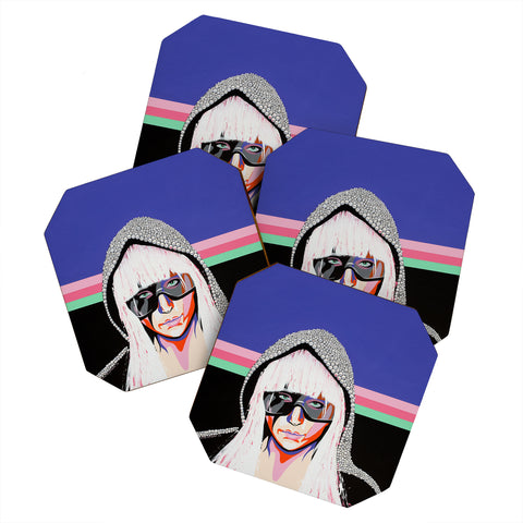 DENY Designs Uptripping Lady Gaga Coaster Set