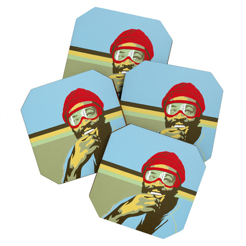 DENY Designs Uptripping Marvin Gaye Coaster Set