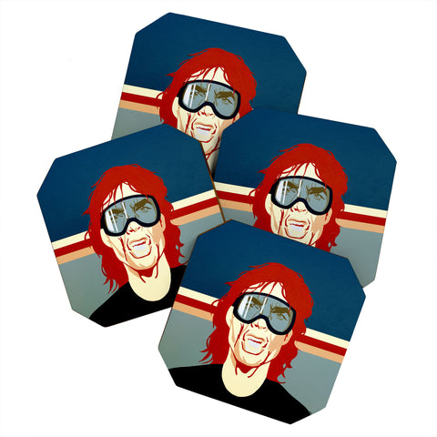 DENY Designs Uptripping Mick Jagger Coaster Set
