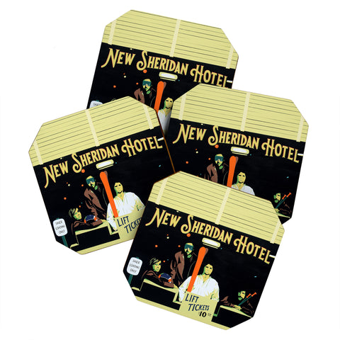 DENY Designs Uptripping New Sheridan Hotel Coaster Set