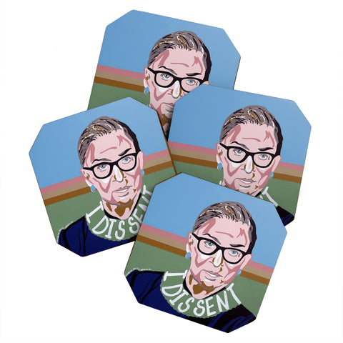 DENY Designs Uptripping Ruth Bader Ginsburg Coaster Set