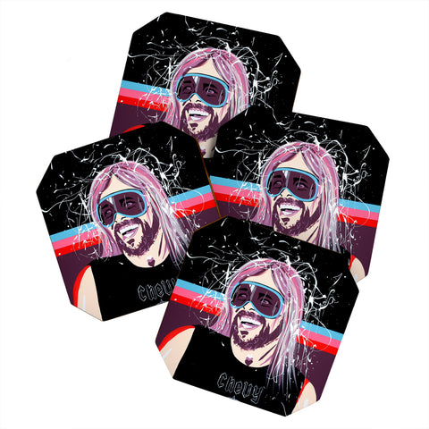 DENY Designs Uptripping Taylor Hawkins Coaster Set
