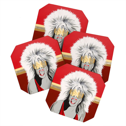 DENY Designs Uptripping Tina Turner Coaster Set