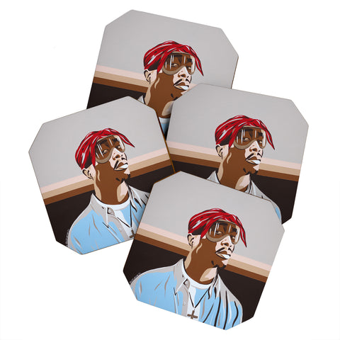 DENY Designs Uptripping Tupac Shakur Coaster Set