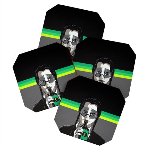DENY Designs Uptripping Wednesday Addams Coaster Set