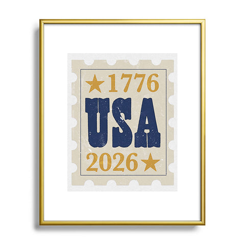 DENY Designs USA Stamp Metal Framed Art Print
