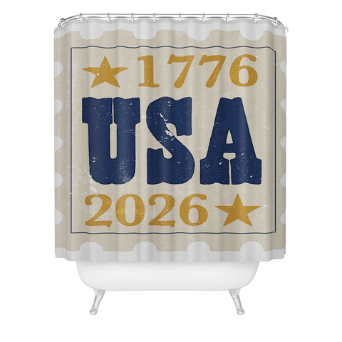 DENY Designs USA Stamp Shower Curtain