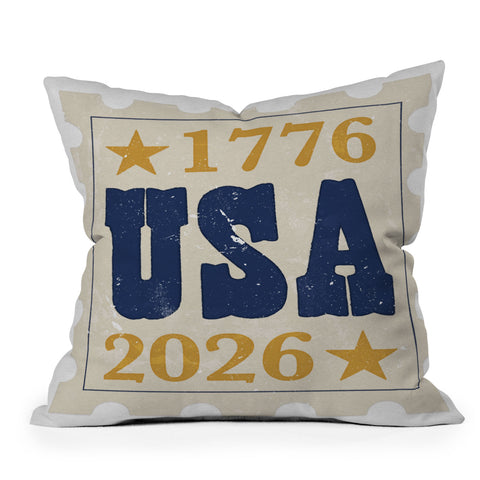 DENY Designs USA Stamp Throw Pillow