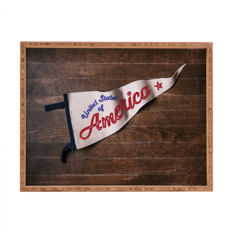 DENY Designs USA Stitched Pennant Rectangular Tray