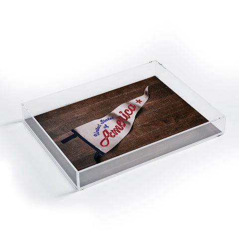 DENY Designs USA Stitched Pennant Acrylic Tray