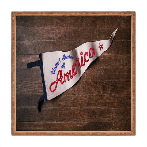 DENY Designs USA Stitched Pennant Square Tray
