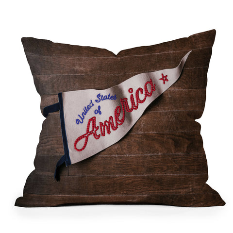 DENY Designs USA Stitched Pennant Throw Pillow
