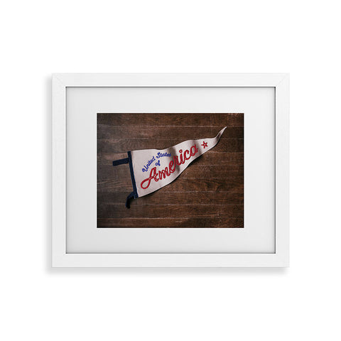 DENY Designs USA Stitched Pennant Framed Art Print