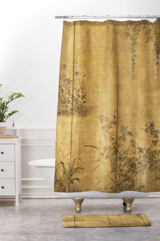 DENY Designs Vegetables of the Four Seasons Shower Curtain And Mat