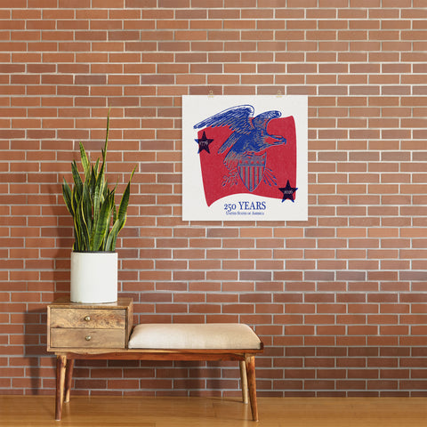 DENY Designs Vintage Eagle Shield Art Print