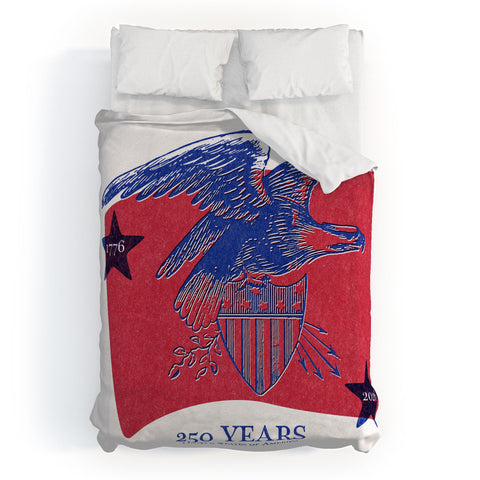 DENY Designs Vintage Eagle Shield Duvet Cover