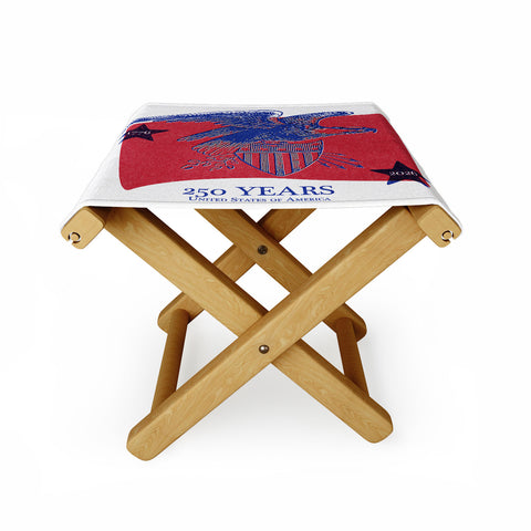 DENY Designs Vintage Eagle Shield Folding Stool