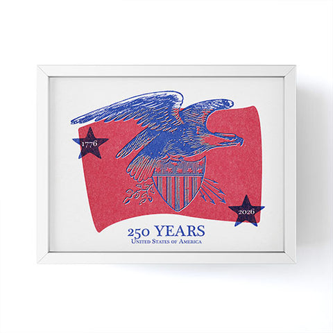 DENY Designs Vintage Eagle Shield Framed Mini Art Print