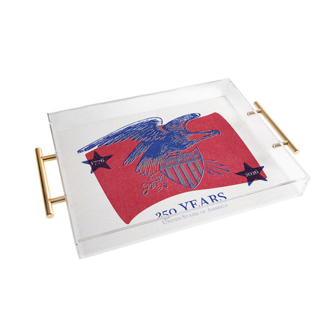 DENY Designs Vintage Eagle Shield Acrylic Tray